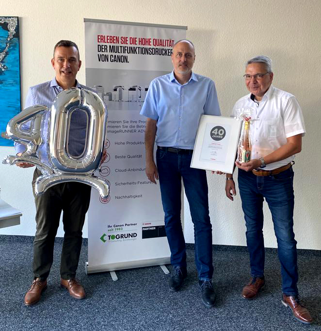 40 Jahre Canon Partnerschaft Togrund Kopierer Drucker Scanner